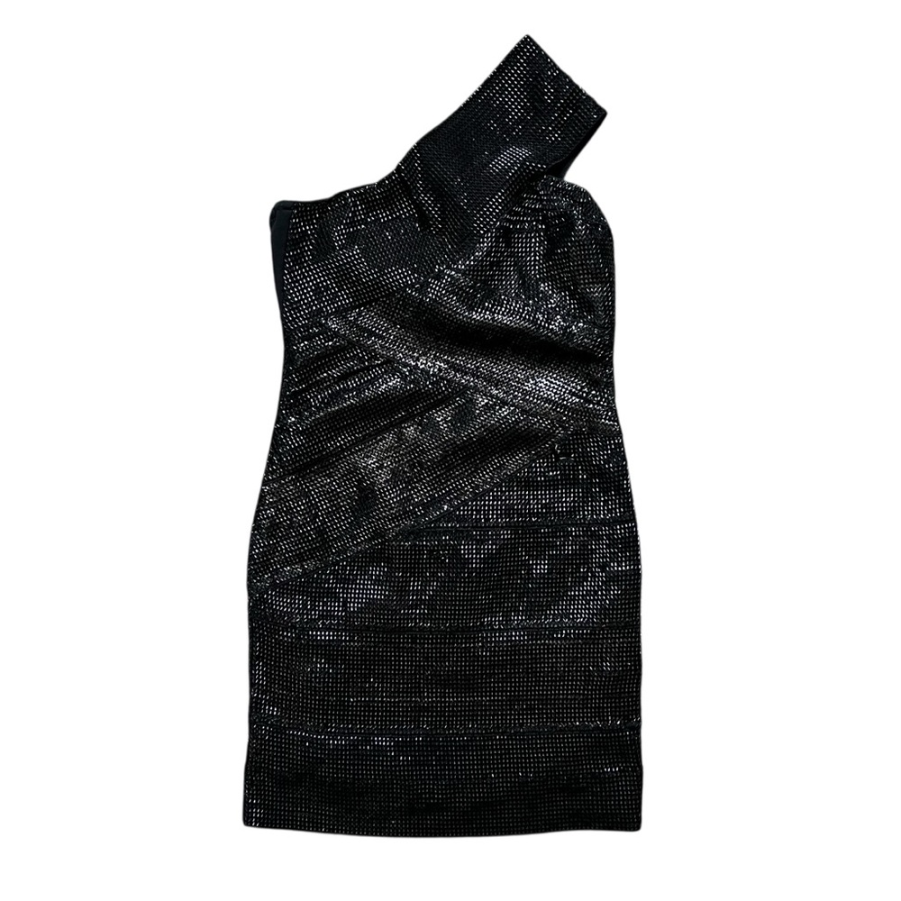 Forever 21 Shimmering Black One-Shoulder Dress Size S - Picture 1 of 6